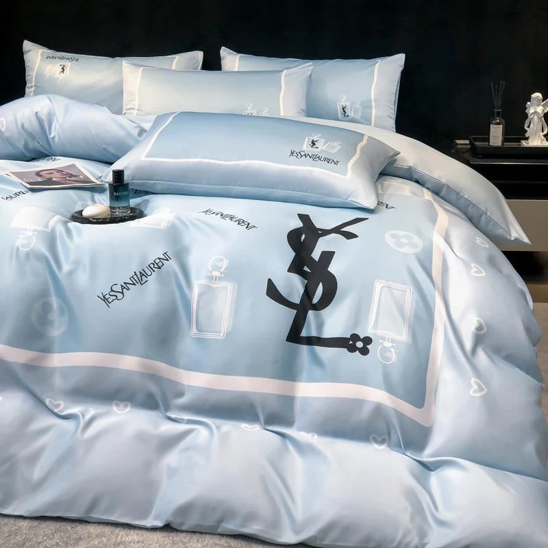 夏季轻奢冰丝四件套2025新款潮牌高级感丝滑裸睡被套床单床上用品