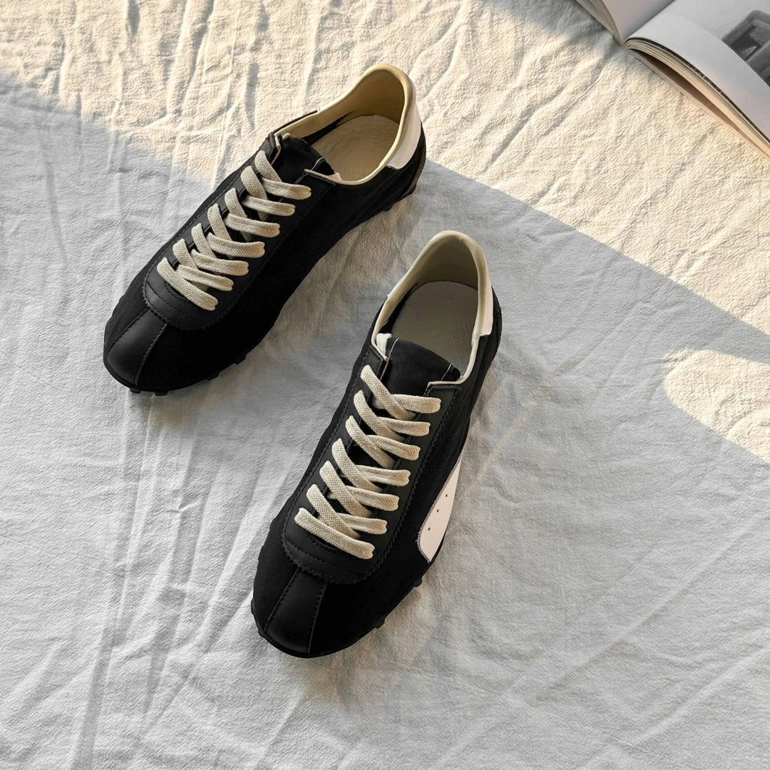 2025新款女简约百搭运动休闲运动鞋系带拼色轻便德训鞋YS-250406