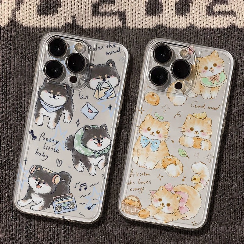 可爱猫咪卡通太空手机壳适用于苹果16透明iphone14保护壳1512pro