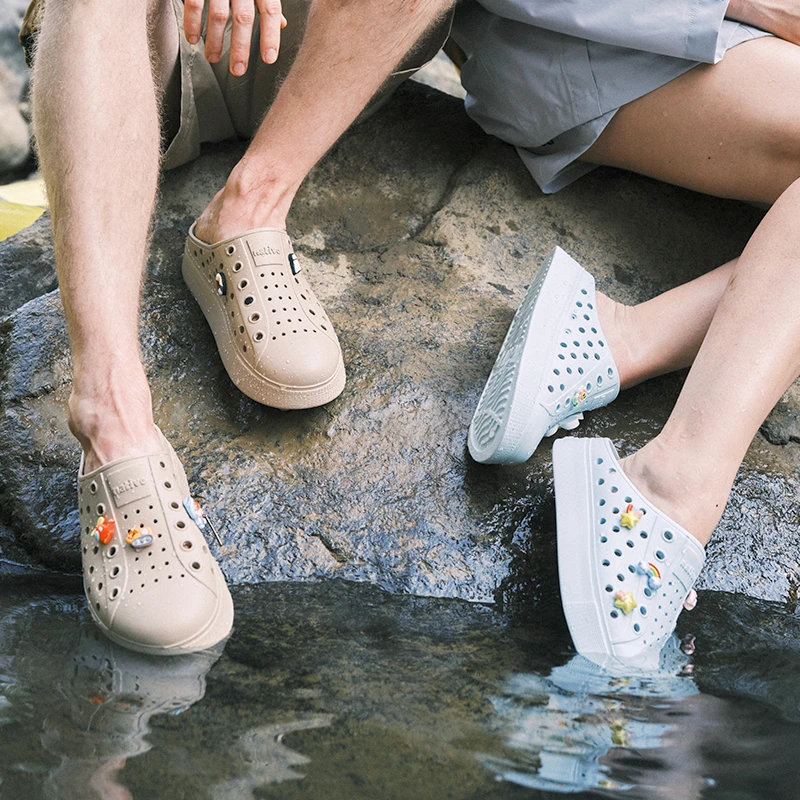 native618【厚底拖鞋Clog】夏季凉鞋外穿休闲情侣鞋包头女士鞋