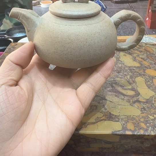 陶烧壶一个，陶。。。品茗盖松