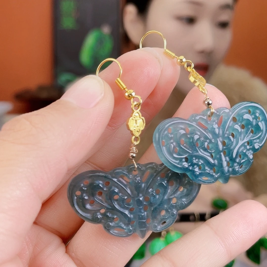 翡翠未镶嵌耳饰饰品