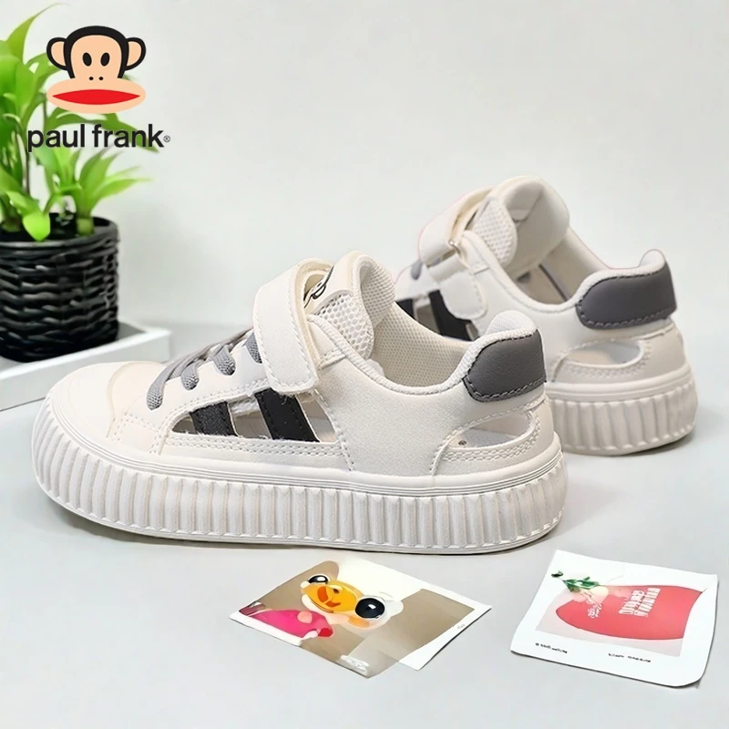 大嘴猴男童鞋凉鞋夏季小白鞋易洗镂空板鞋儿童运动鞋女童1106