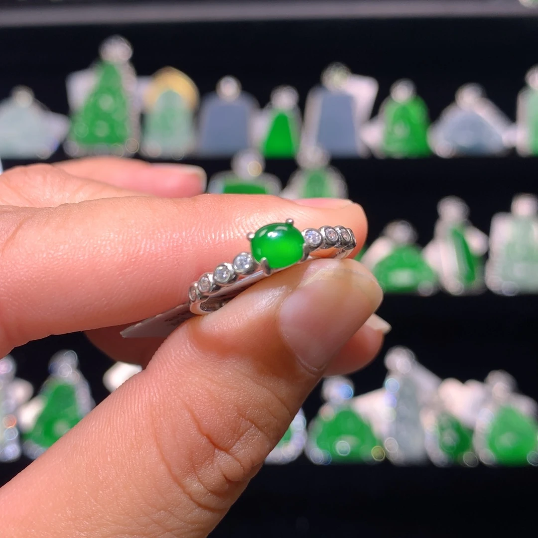 【闪购商品】翡翠银S925镶嵌颈饰天然翡翠