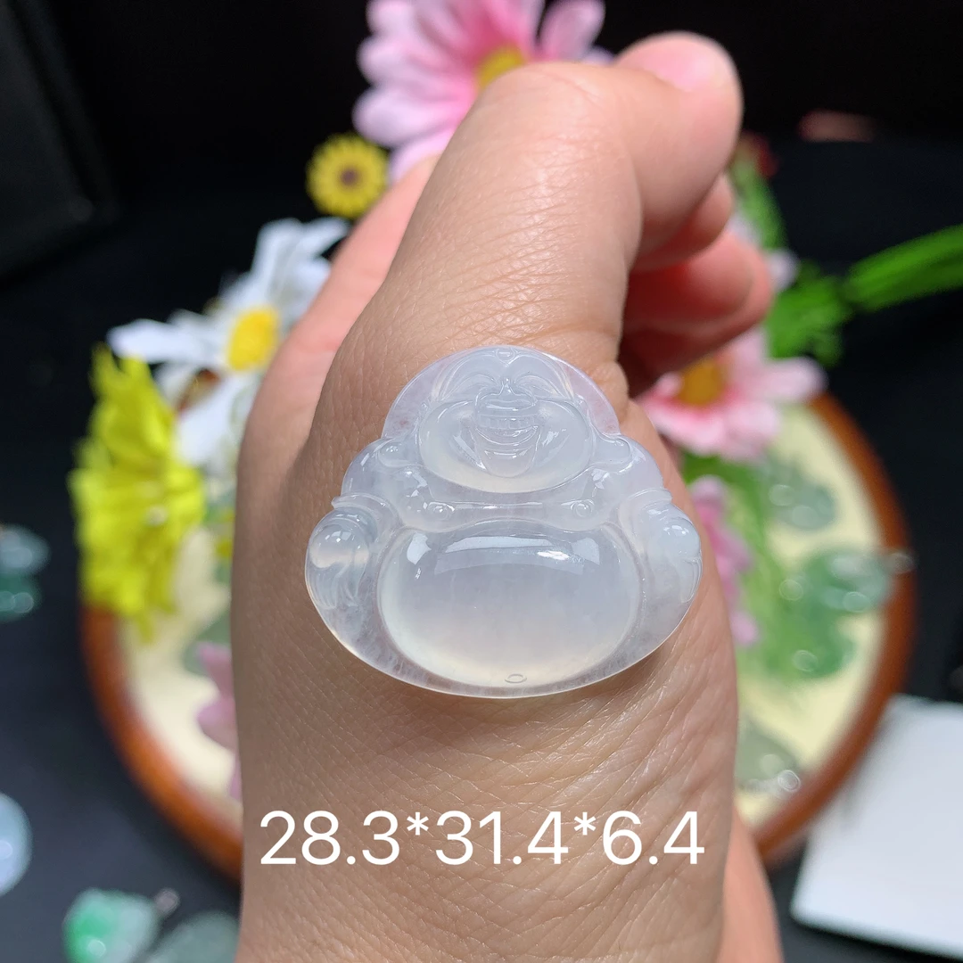 缅甸翡翠A货冰种佛公品挂件水润百搭精冰雕刻品质珠珠宝玉石妈妈