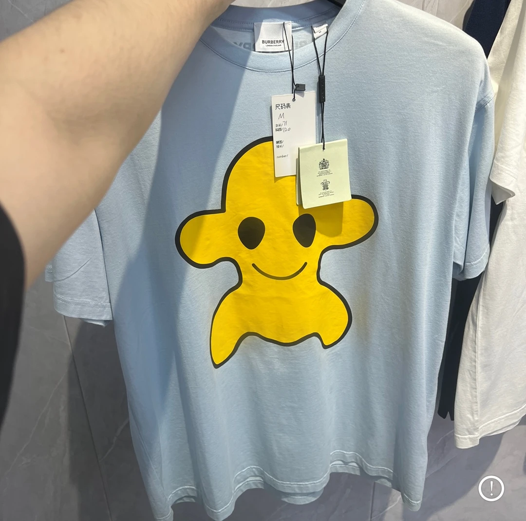 未使用 BURBERRY/博柏利 怪兽兄弟Logo短袖/M宽松