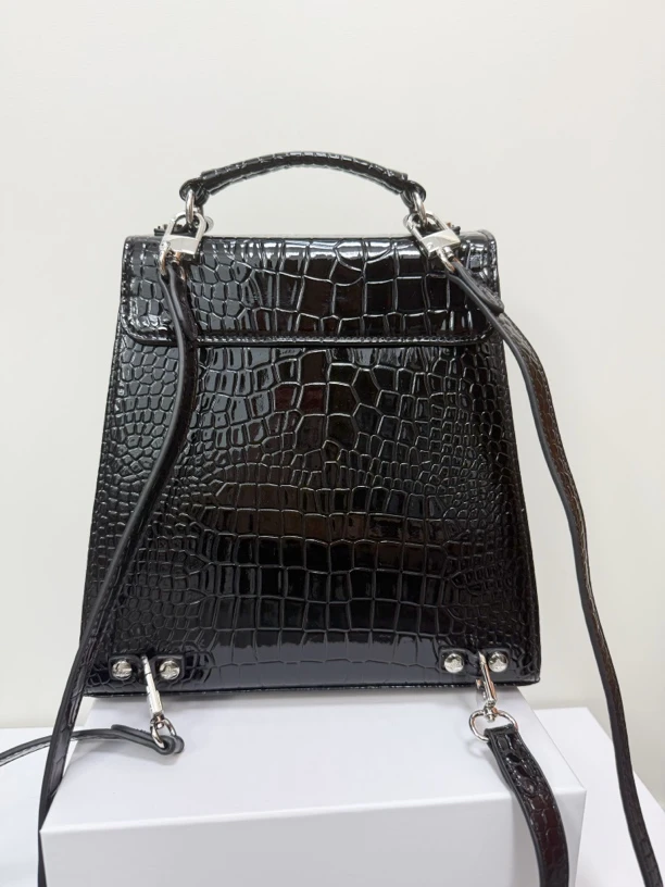 【815】高品质土星鳄鱼纹双肩包单肩手提时尚个性