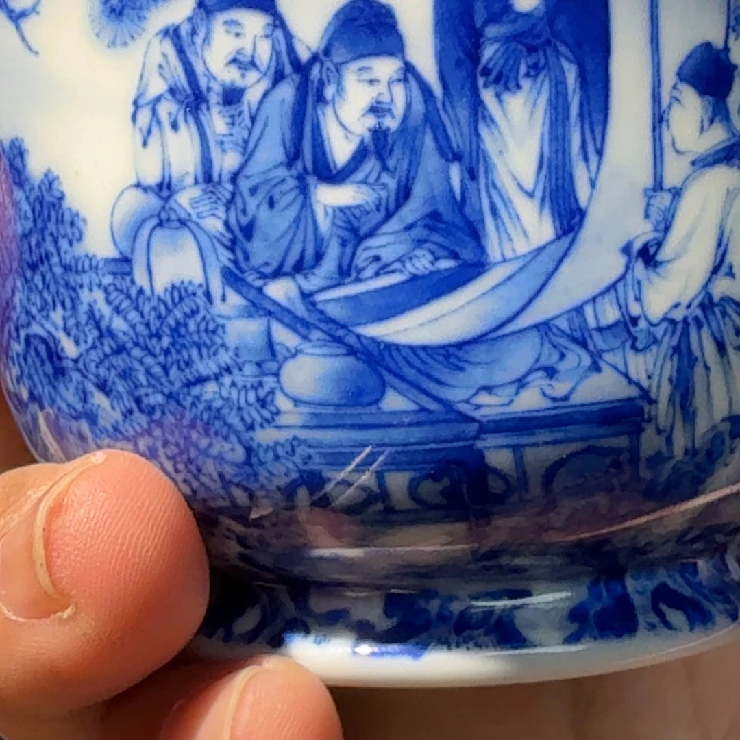 M***景德镇青花人物容天杯