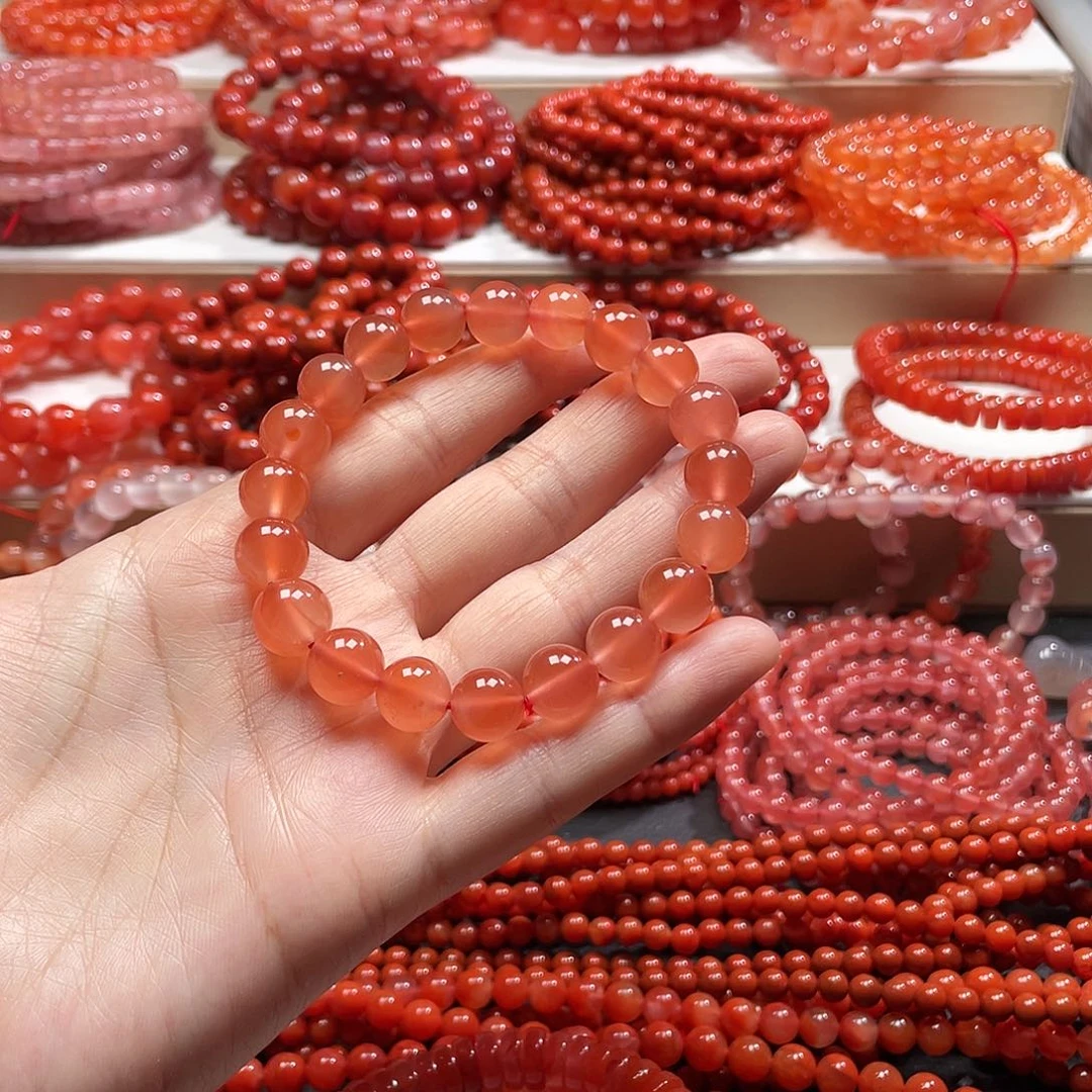 南红玛瑙未镶嵌手链