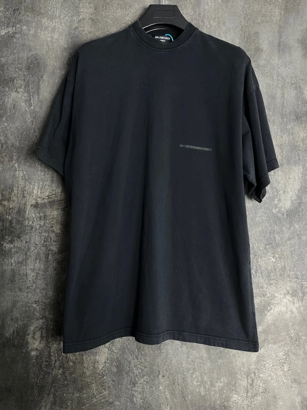全新未使用 Balenciaga/巴黎世家 1码*1/删除线水洗黑短袖/02209