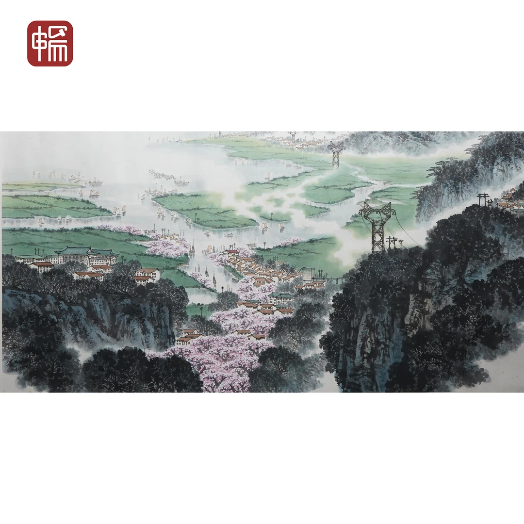 T1238《江南三月》宋老179*94（15.14平尺） 纸本镜片 MZ