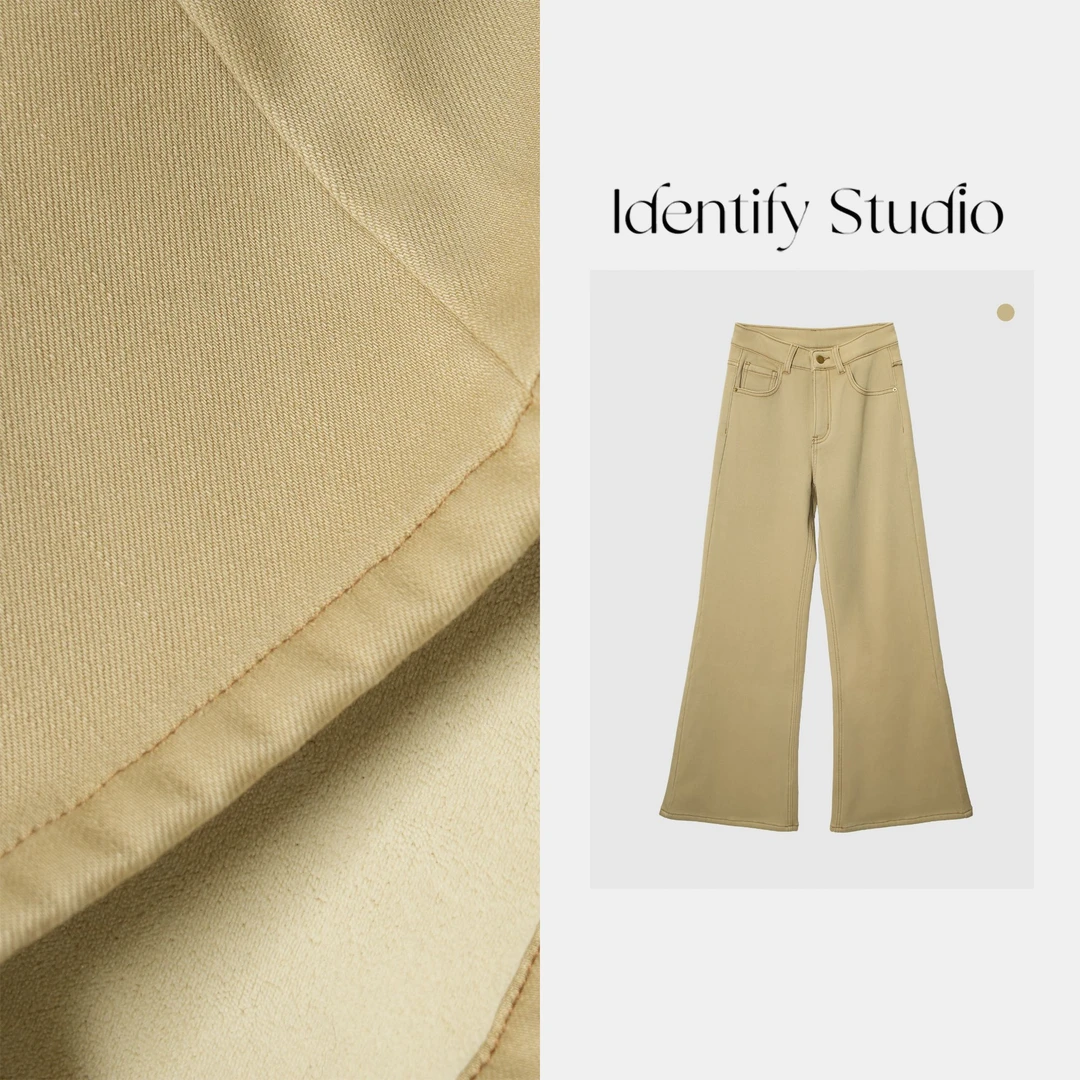 IDENTIFY冬季新款纯色牛仔日常风通勤设计休闲裤子25AW