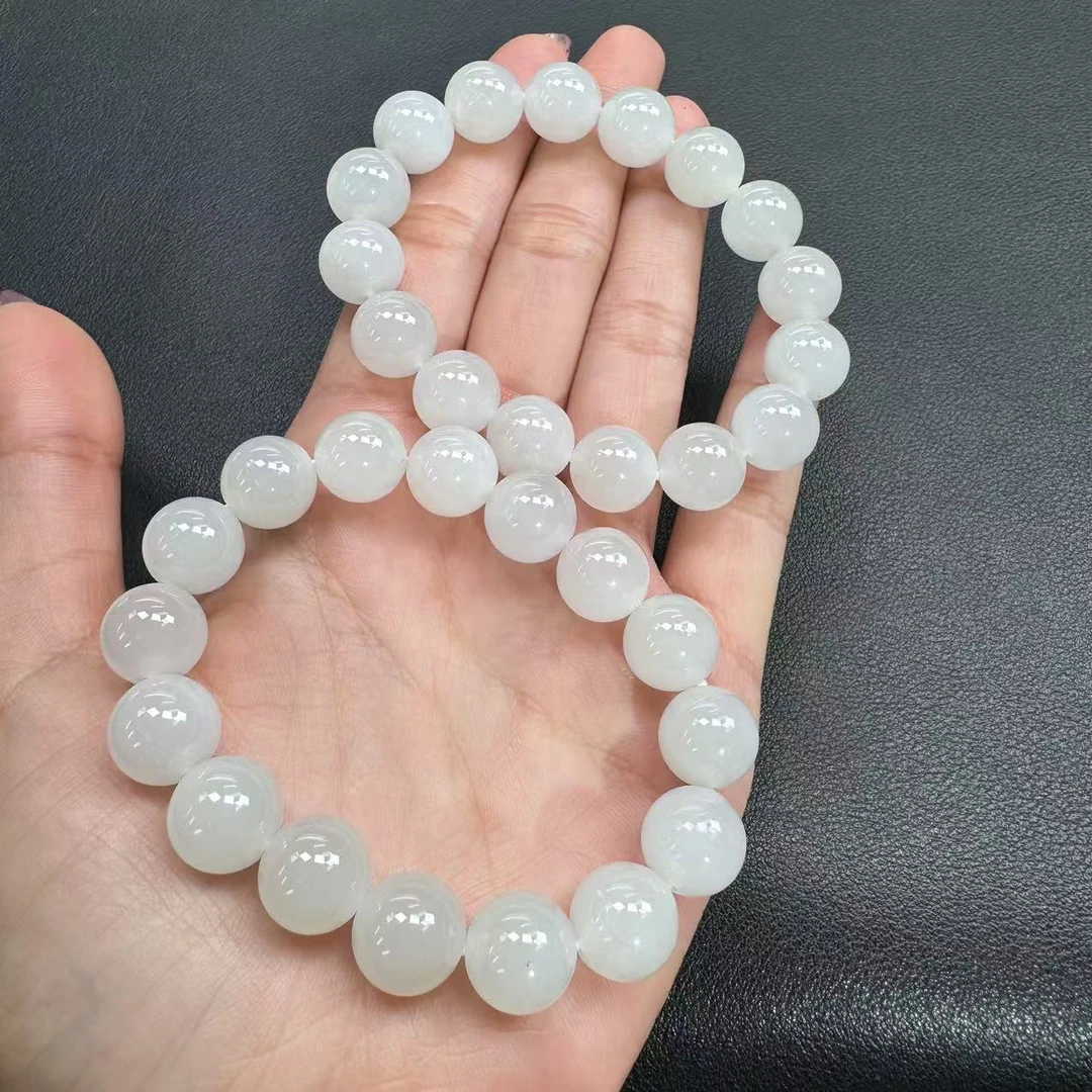 【玉经纶】30094/HQ18-和田玉手串-多样性发其一12mm|约17颗