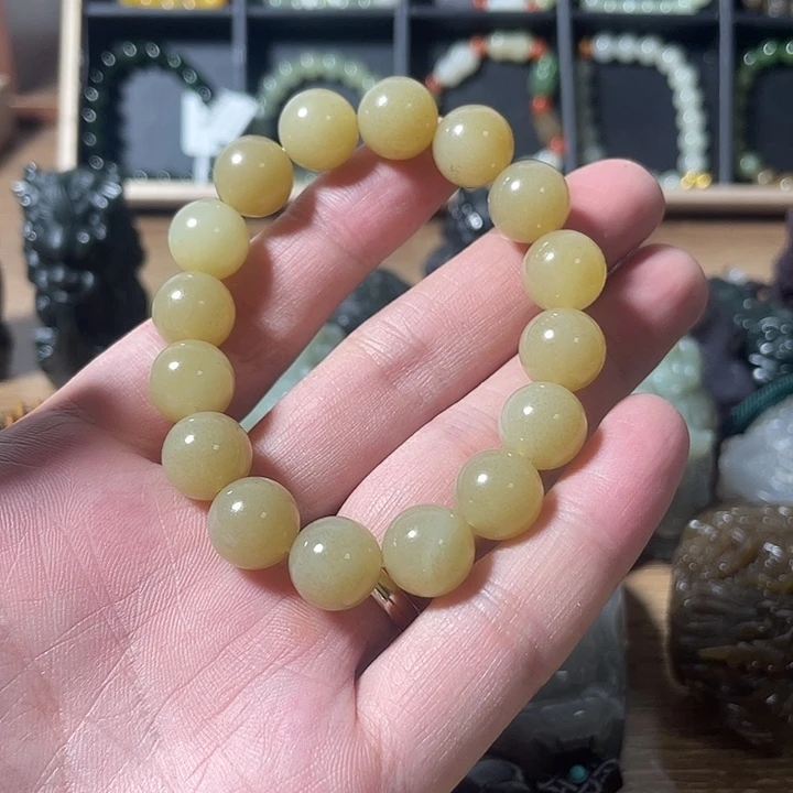 和田玉银S925镀金镶嵌手串