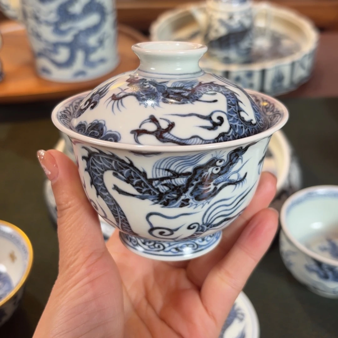 杯铠甲龙盖碗博陵造物