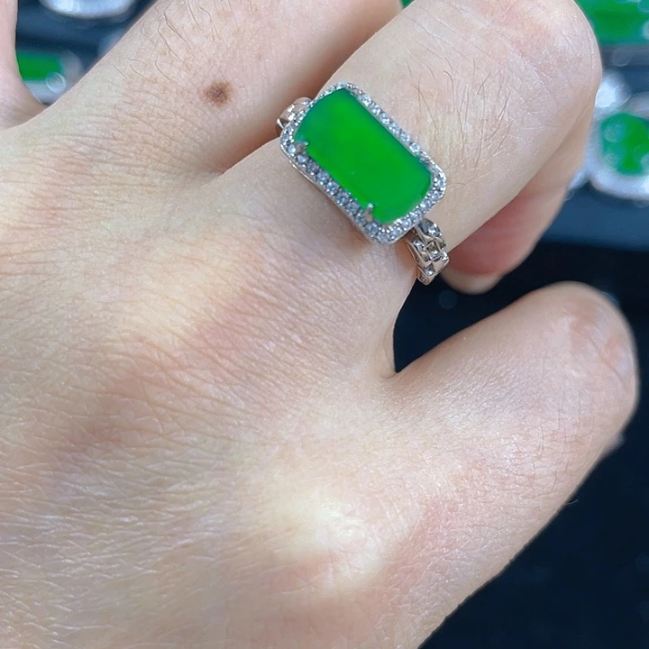 吊坠(不含链)银S925镶嵌翡翠