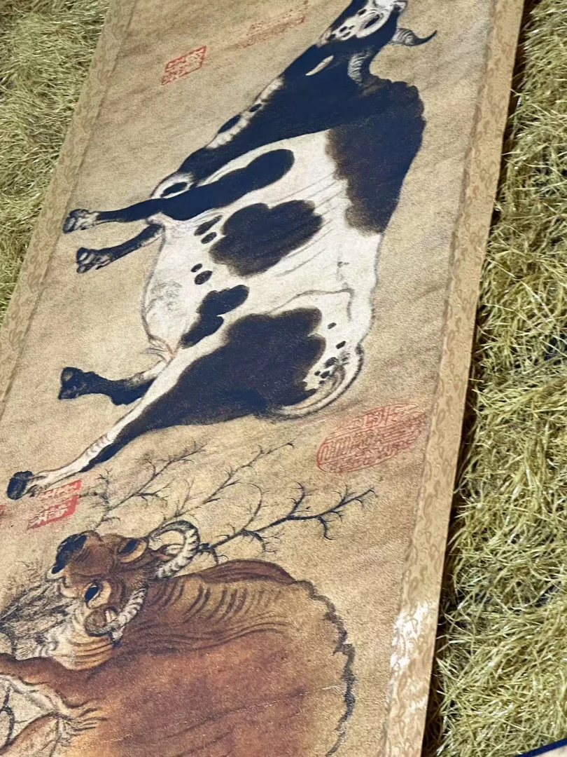 【仲奇】精品字画五牛图横板中堂