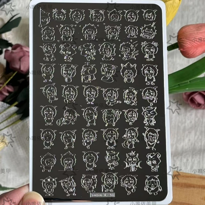 美甲钢板XL201喜洋洋新款图案精细唯美模具卡通转印工具美甲图案