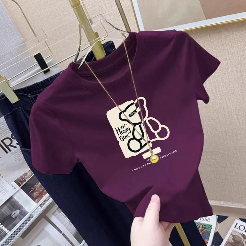 美式复古短款短袖t恤衫女夏季2025新款设计感小众百搭纯棉上衣潮