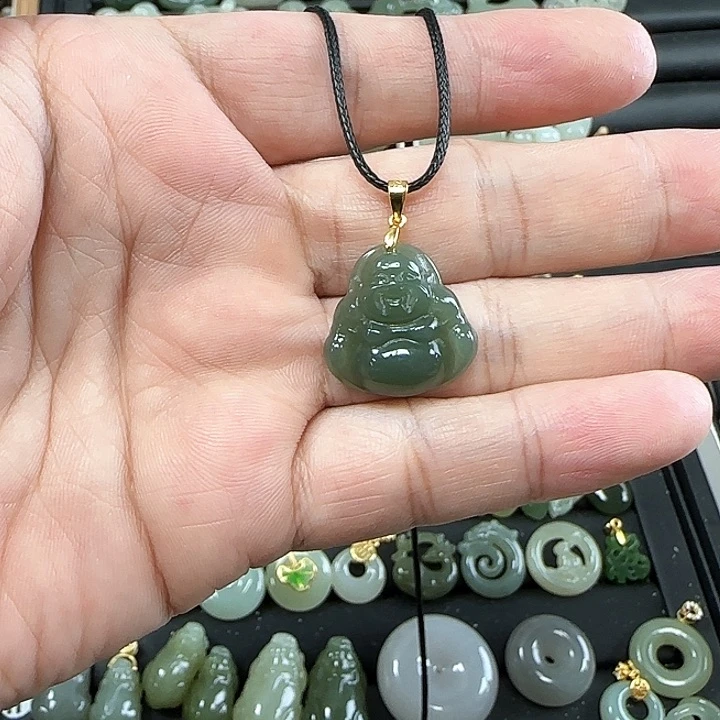 和田玉吊坠(不含链)银S925镶嵌