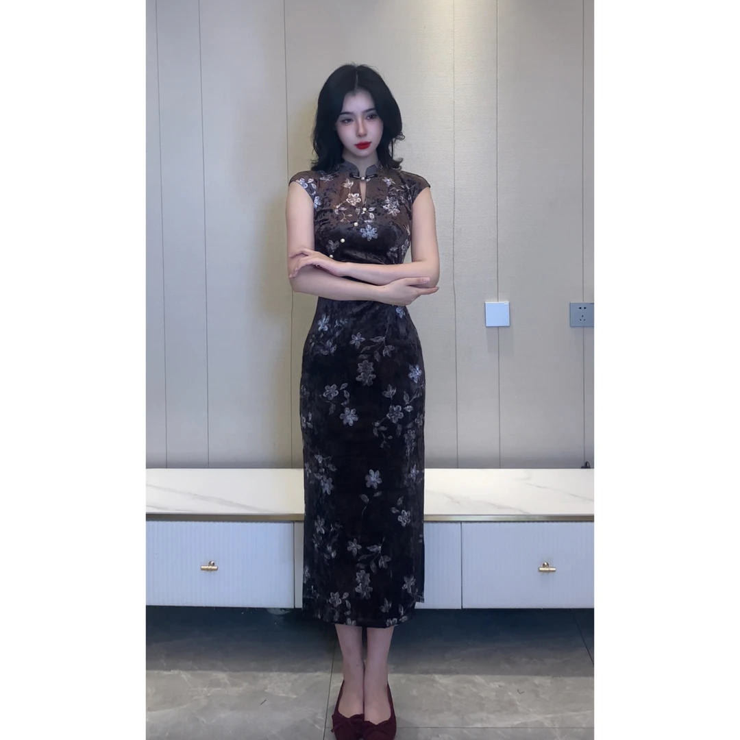 【诗悦】玉簪记秋季新款国风少女日常修身显瘦旗袍连衣裙