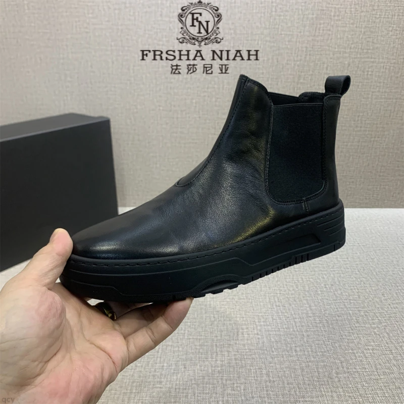 法莎尼亚秋冬款马丁靴高帮男鞋透气潮流韩版复古时尚百搭马丁靴男