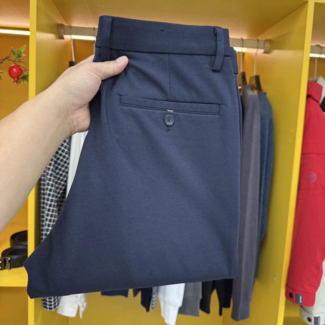 K809春秋男士绵羊毛纯色直筒裤商务休闲两穿百搭舒适保暖休闲裤男