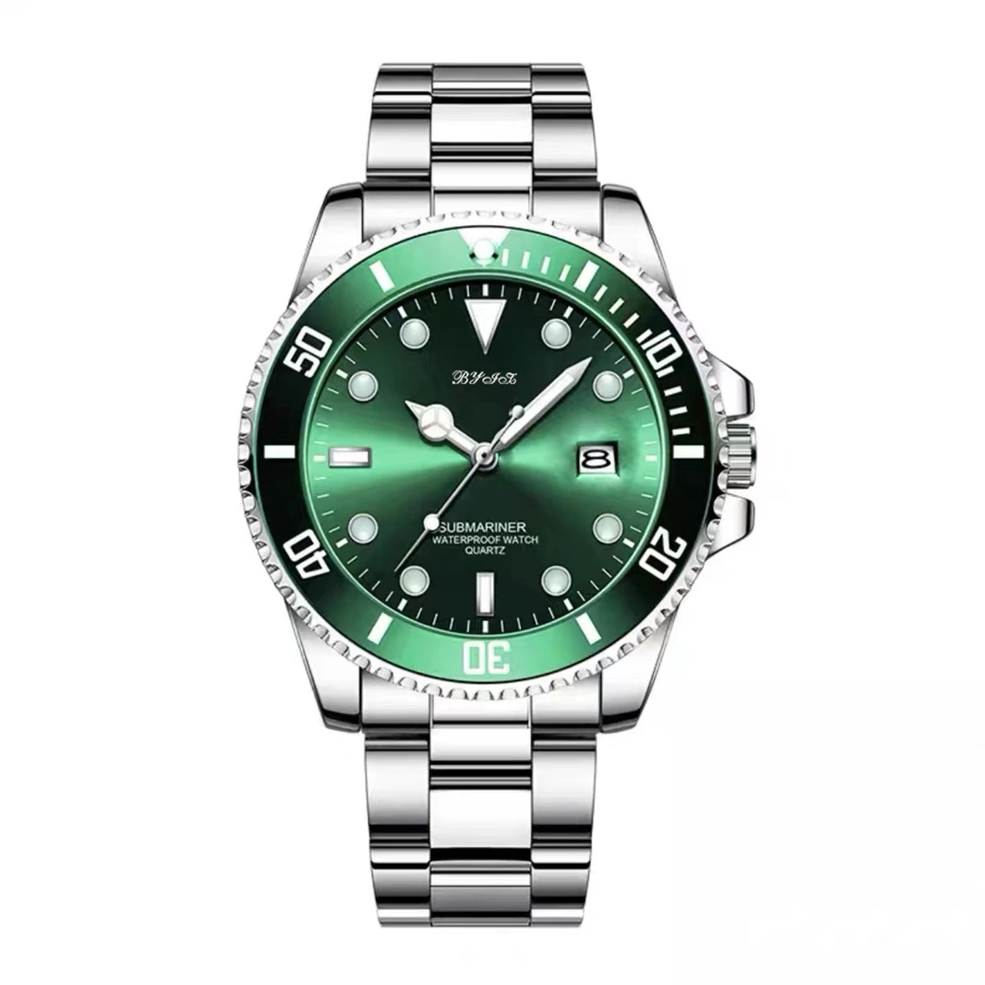 【云仓直发】时尚男士商务轻奢高档腕表绿色款5801 H