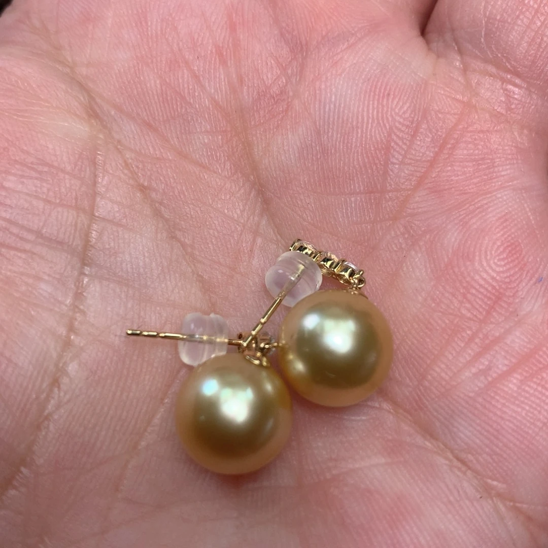 海水珍珠耳饰18K金镶嵌