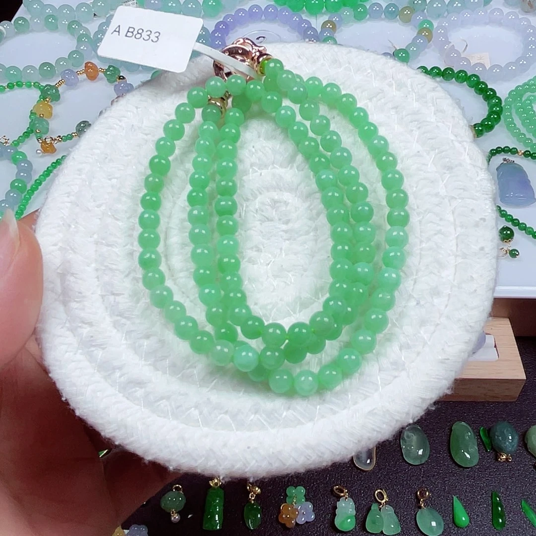 翡翠未镶嵌手链天然缅甸翡翠A货卡5.2
