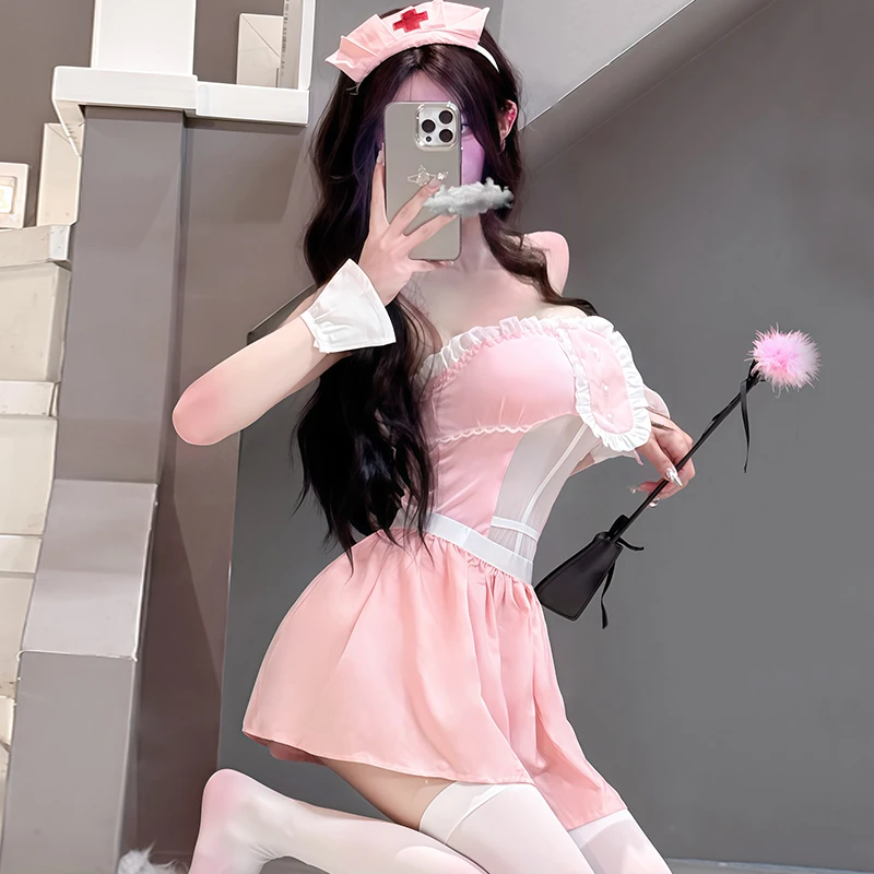 女仆睡裙性感半透诱惑薄款套装角色扮演清纯禁欲系战袍新款睡衣女