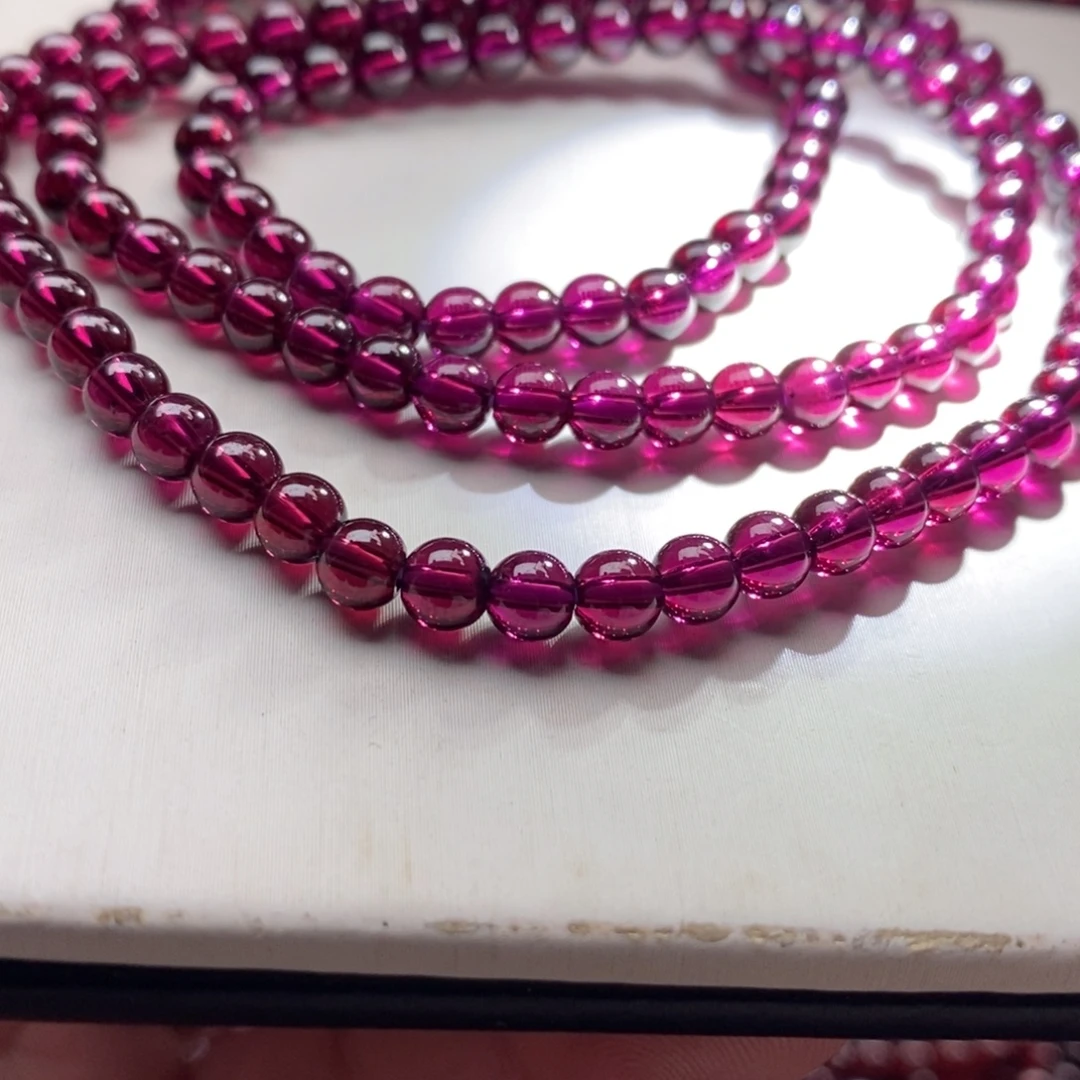 石榴石（紫牙乌）手链未镶嵌4.8mm毕业级紫牙乌