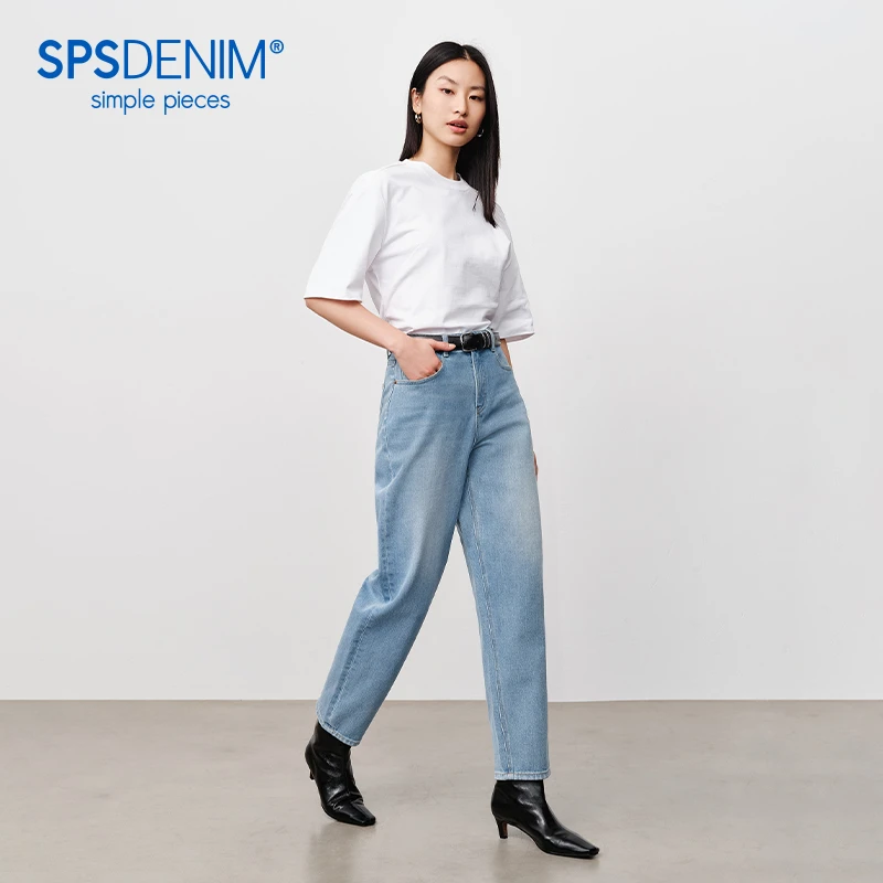 simple pieces【九分萝卜裤】中高腰牛仔裤修胯显瘦夏新品S42J020