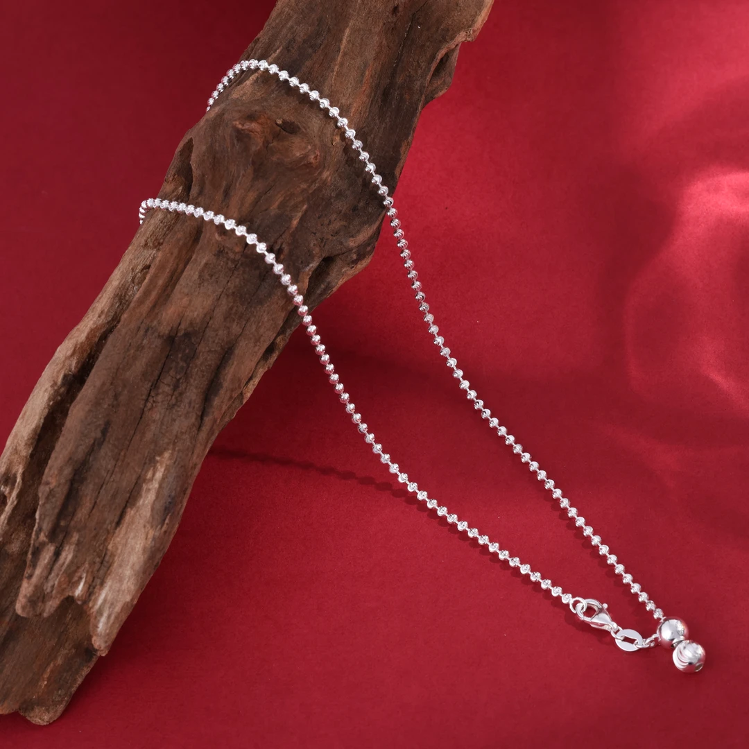 链子925银 [鉴天下]纯银22寸可调节猫眼系列圆月弯刀项链05200089