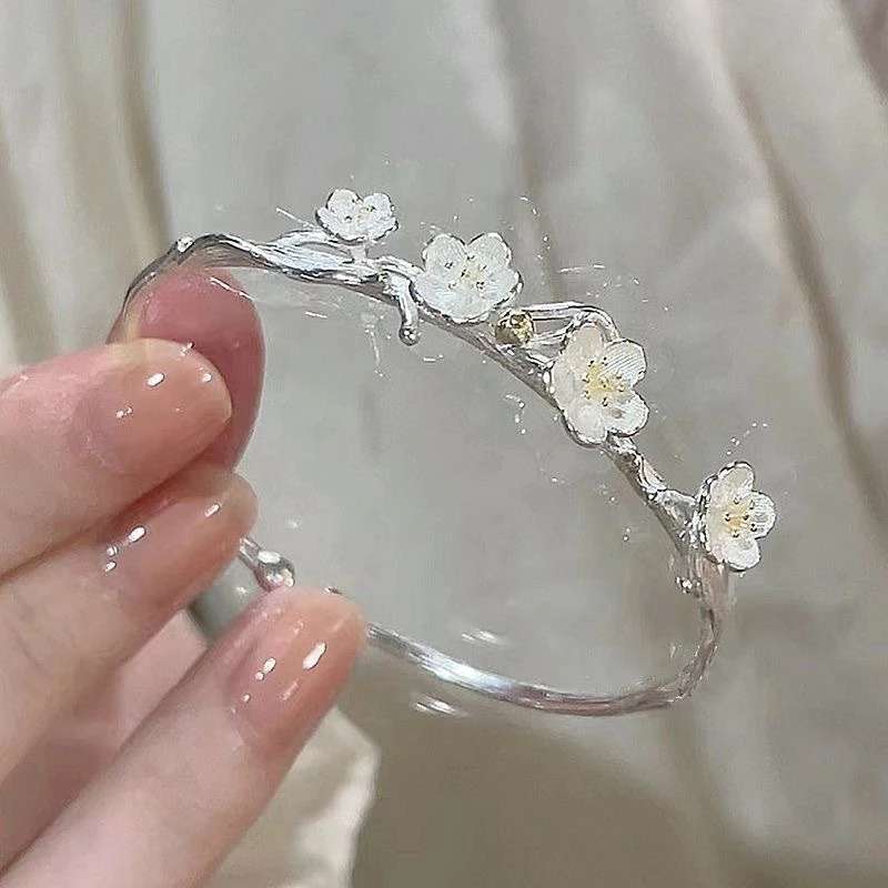 锌合金塑料手镯 三生三世樱花手镯女学生小众清新百搭手环新款送