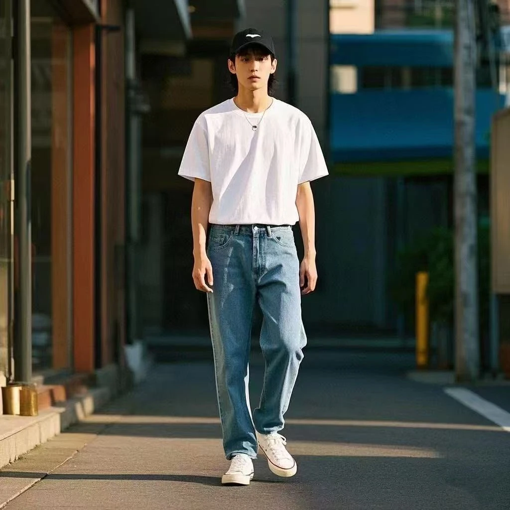 夏季圆领T恤男士百搭情侣纯色潮流男女同款休闲时尚春夏宽松短袖