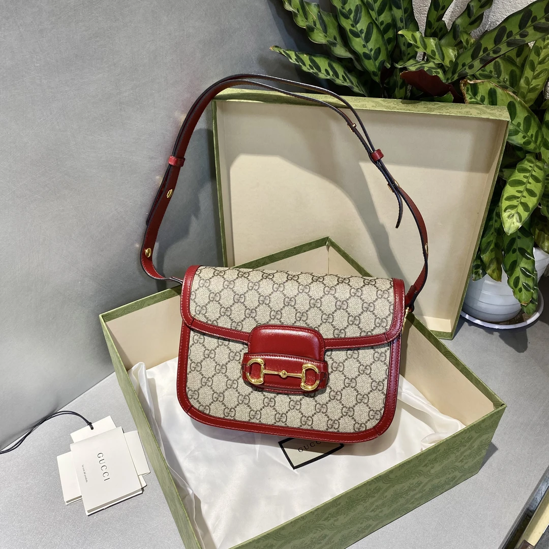 95新 GUCCI/古驰 古驰   1955红色马鞍  斜挎单肩包