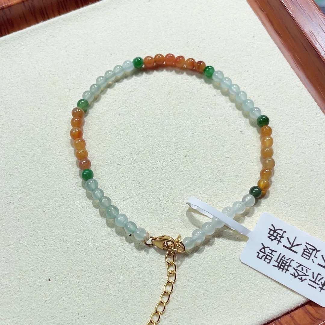 翡翠未镶嵌手链天然缅甸翡翠A货卡3.5