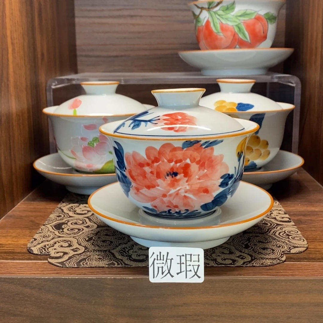 釉下彩老陶泥手工绘制