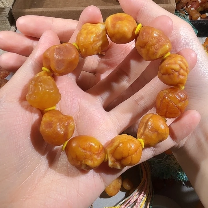 琥珀未镶嵌手链蜜蜡海漂手串