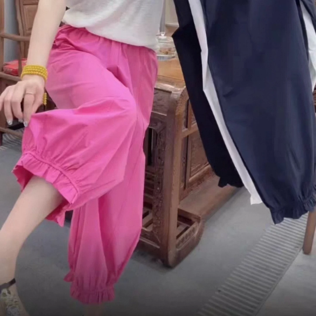 〖铃铛精选〗木耳花边时尚九分裤裤