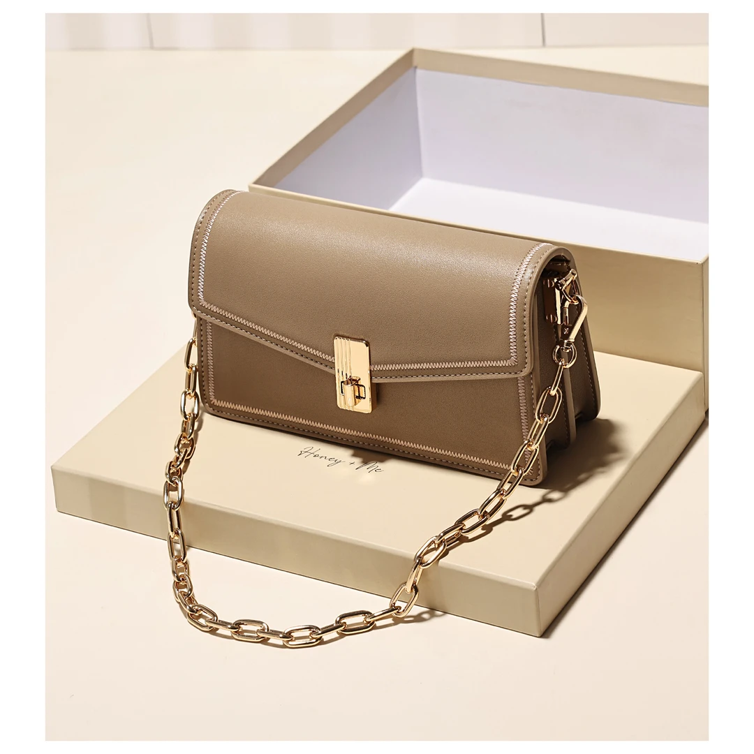 GXFMOD时尚潮流真皮链条小方包女2025新款高级质感百搭单肩斜挎包