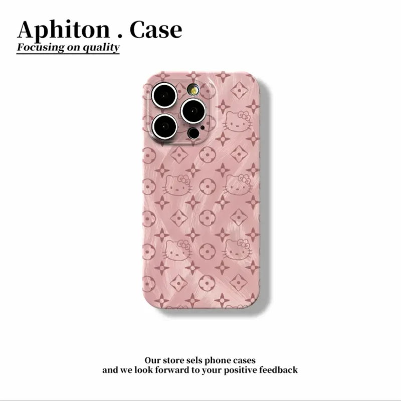 BANCA粉KT印花羽纱纹适用iphone16菲林手机壳华为vivo小米15oppo