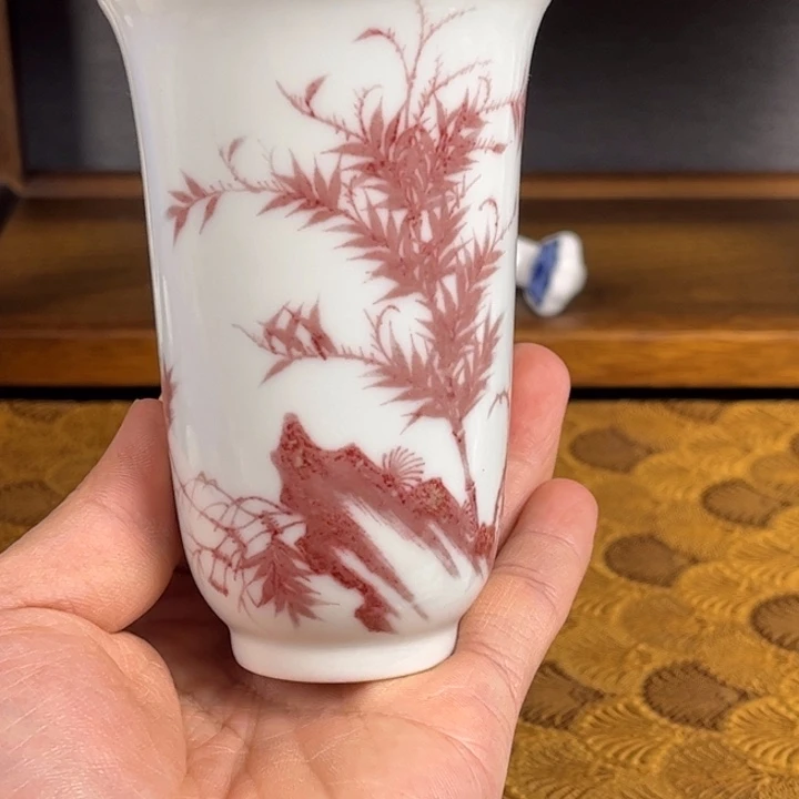 高温原矿釉里红陶瓷