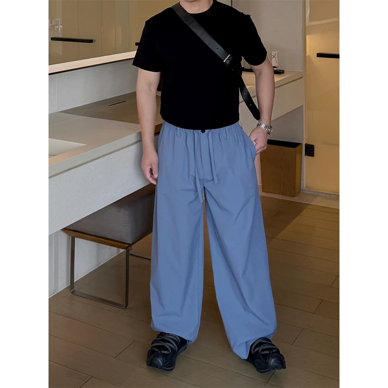 Solotex环保天然纤维纹理薄款休闲裤男夏季户外运动直筒裤男长裤