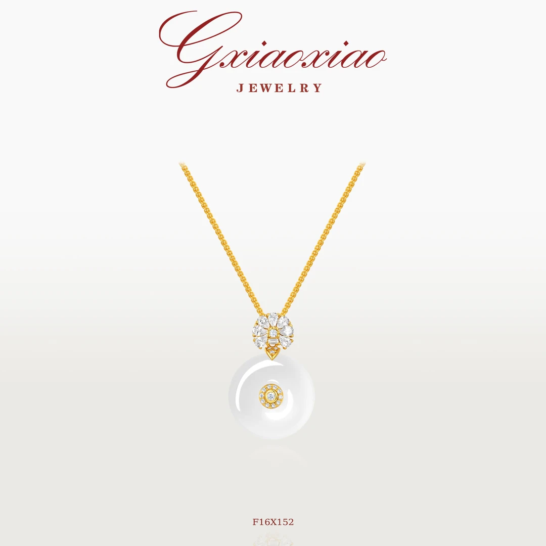 G XIAOXIAO 镀K金 新中式气质轻奢高级百搭平安扣项链 F16X152