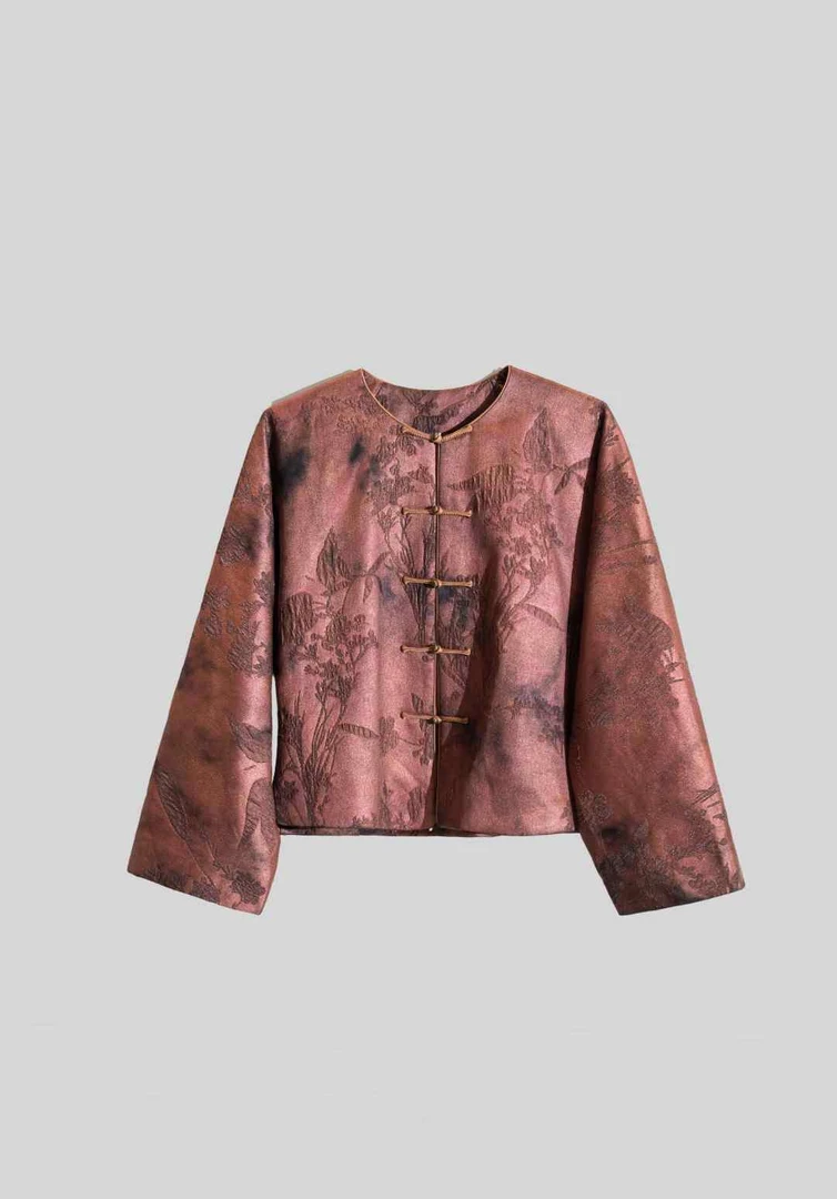 Y【美锦家】新中式国风女款秋冬圆领夹棉上衣242623/250256