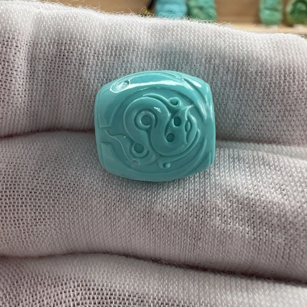 未镶嵌绿松石博古珠 12.8x12.8mm