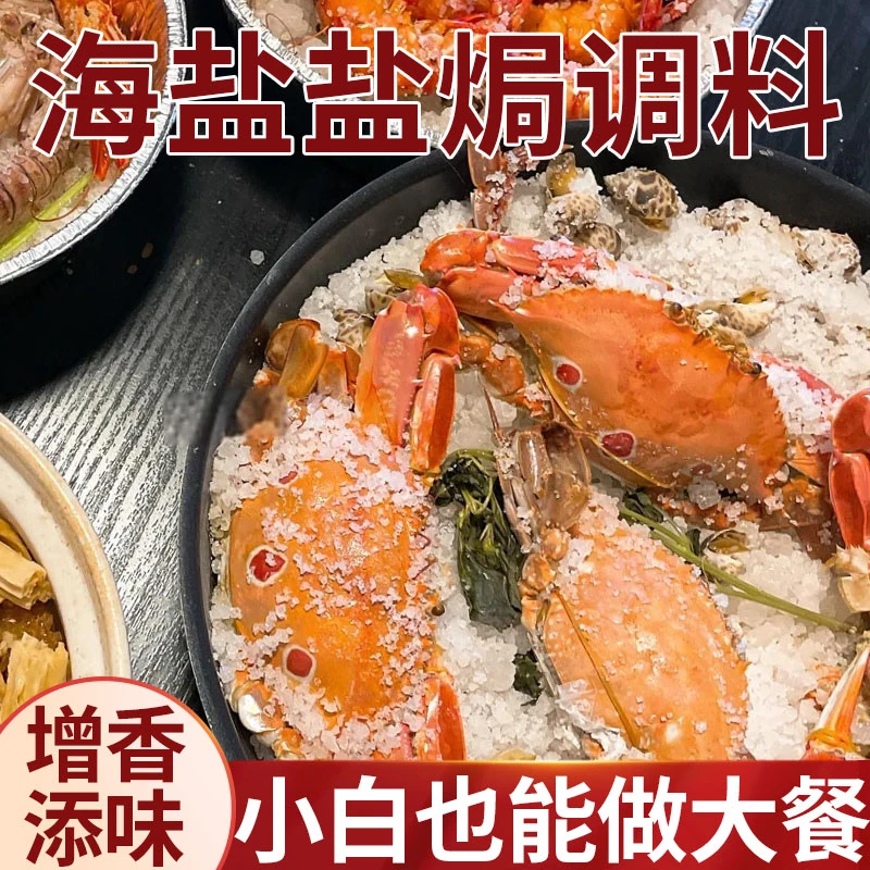 0化学添加】大颗粒海盐盐焗调味料家用鲜香味美海鲜海盐调味料粗盐