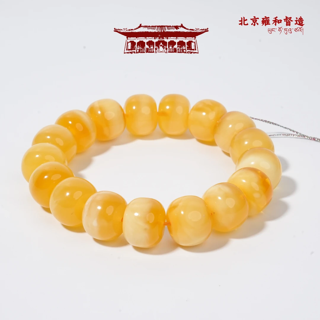 俄罗斯蜜蜡天然蜜蜡老型手串13mm重24.822g1109YH062